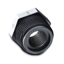 1/2" MNPT x 1/4" FNPT Black Polypropylene Reducer Bushing