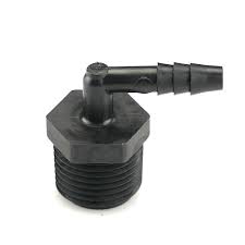 1/2 NPT x 1/4" HOSE ID BLACK HDPE ELBOW