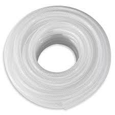 DAVCO 1/4" ID × 100 ft Heavy Duty Braided Clear Plastic Vinyl Tubing, Flexible High Pressure Reinforced PVC Vinyl Tube Hose, No